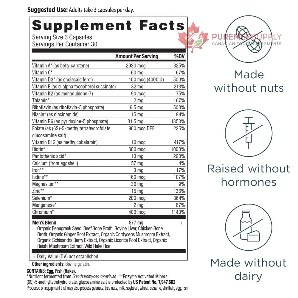 Ancient Nutrition Multivitamin for Men, Multi Men's, Methylated Vitamin D, C, E, B12, Zinc, Magnesium, Supports Healthy Immune System and Bone Health, 90 Ct Ancient Nutrition buy supplements canada
