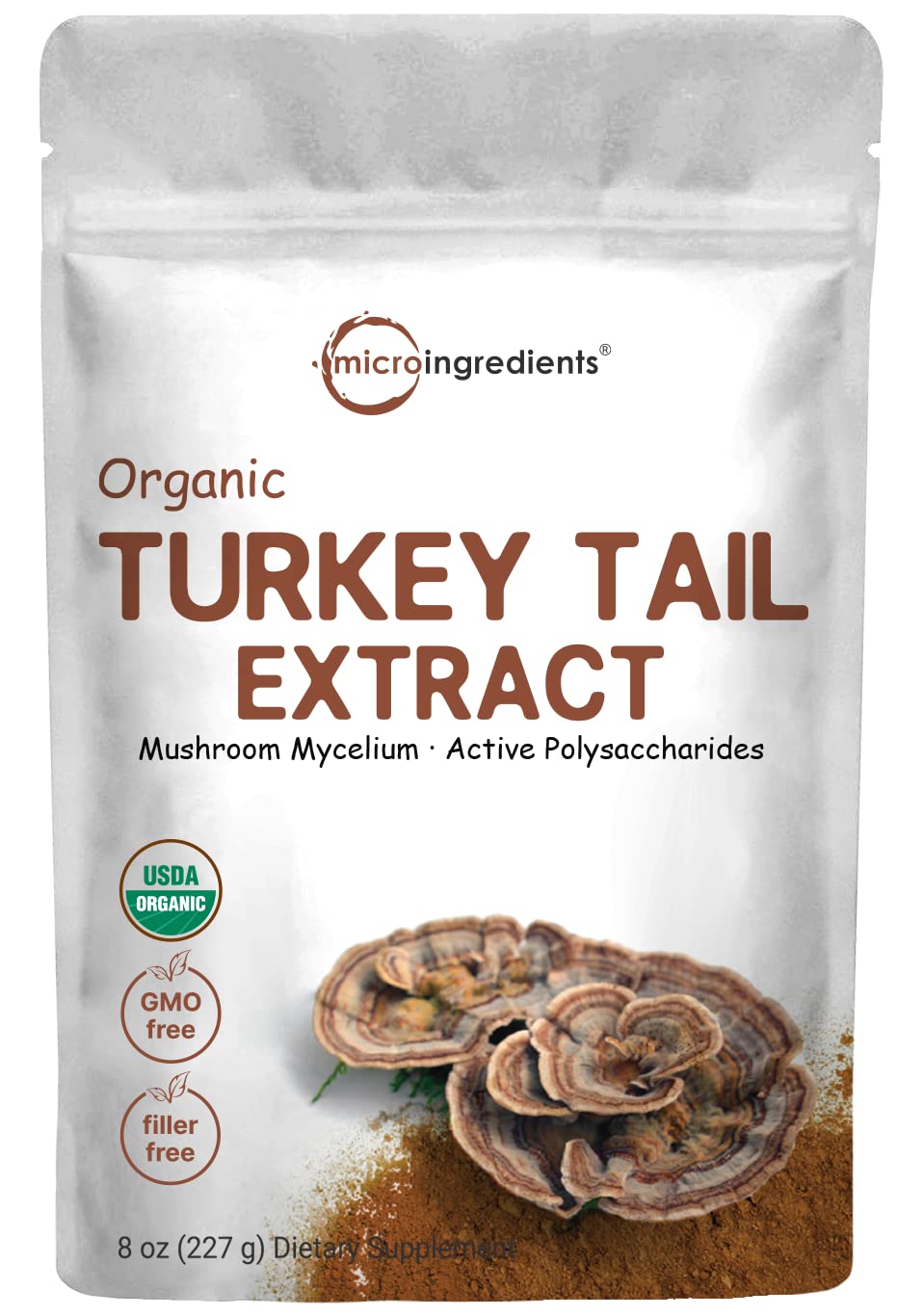 Organic Turkey Tail Mushroom Powder (50:1 Extract), 8 Ounce | Sustainably US Grown Micro Ingredients buy supplements canada