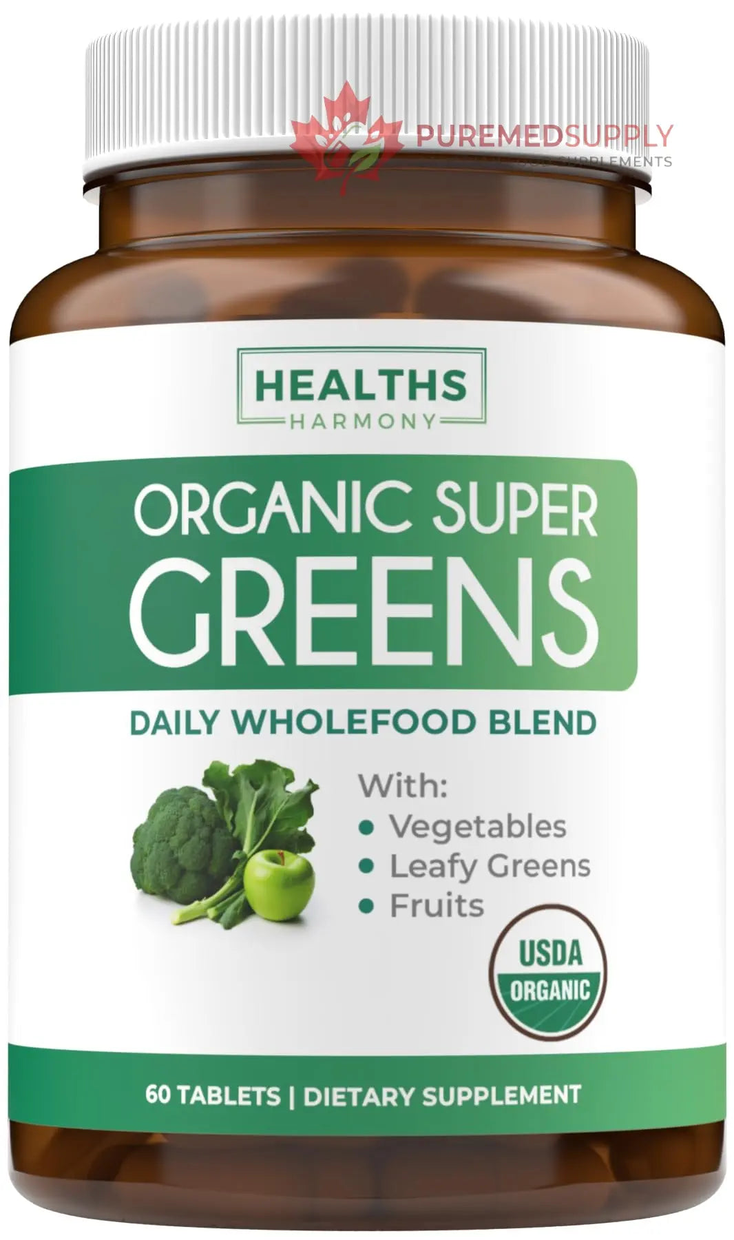 Super Greens & Vitamin C (1-Month Supply) Greens & C Synergy Bundle of Organic Super Greens Powder - Complete Superfood (60 Capsules) & & Vitamin C Immune Support (60 Vegetarian Caps)(Non-GMO) Healths Harmony buy supplements canada
