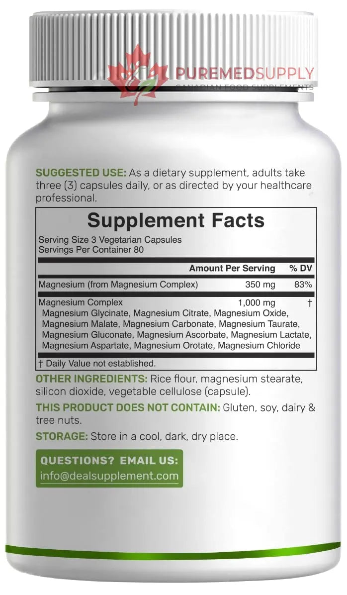 12‑in‑1 Magnesium Complex for Women 1,000 mg, 240 Vegetarian Capsules | Magnesium Glycinate, Citrate, Malate, Taurate, Orotate, Oxide & More | Chelated & Purified for Better Absorption DEAL SUPPLEMENT buy supplements canada