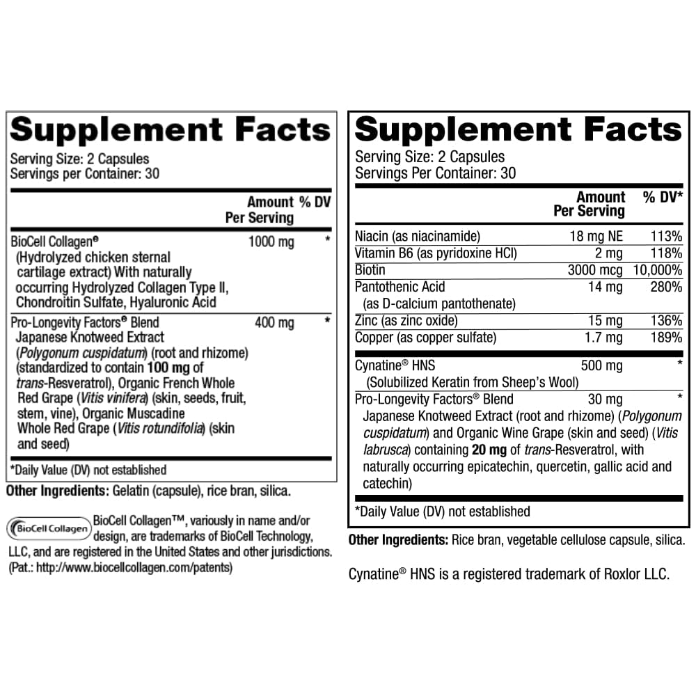 Reserveage Ultra Collagen Booster & Keratin Hair Booster - Features Dermaval, Biotin & Resveratrol - Support Hair & Skin - 60 Ultra Collagen Capsules, 60 Keratin Capsules Reserveage Nutrition buy supplements canada