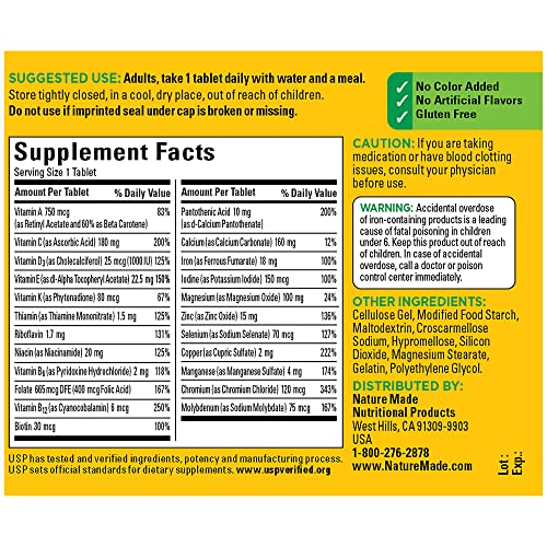 Nature Made Multivitamin Tablets with Iron, Multivitamin for Women and Men Nature Made buy supplements canada