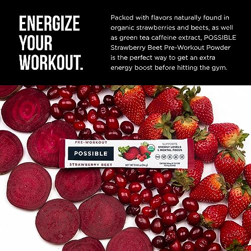 Possible Beet Pre-Workout - Strawberry Beet Flavor - Individually Wrapped Servings Possible buy supplements canada
