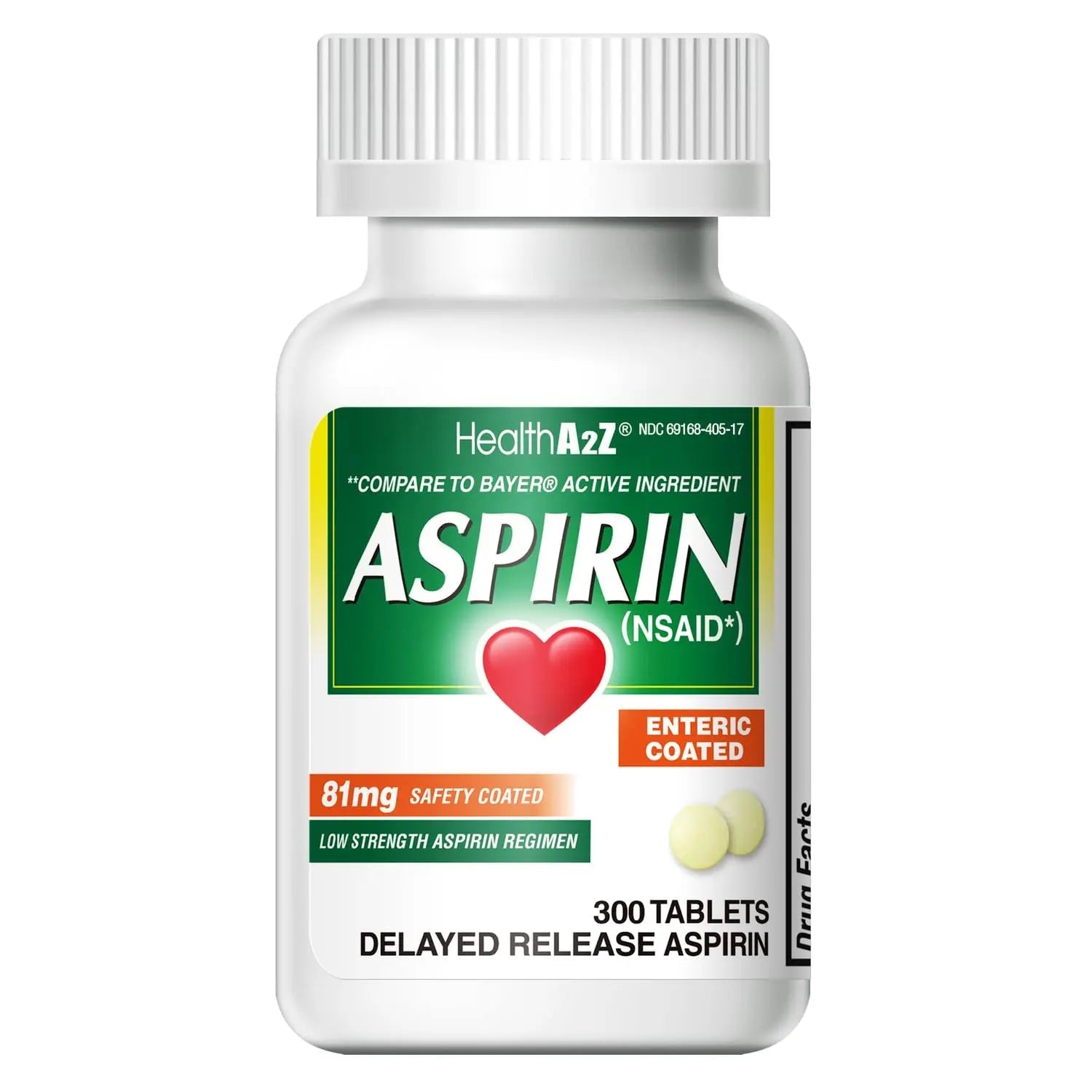 HealthA2Z® Aspirin 81 mg | Low Strength | Enteric Coated | Pain Relief | Reduces Minor Aches Muscle Pain & Cramps | Fever Reducer | Reduces Headache (300 Counts) HealthA2Z buy supplements canada