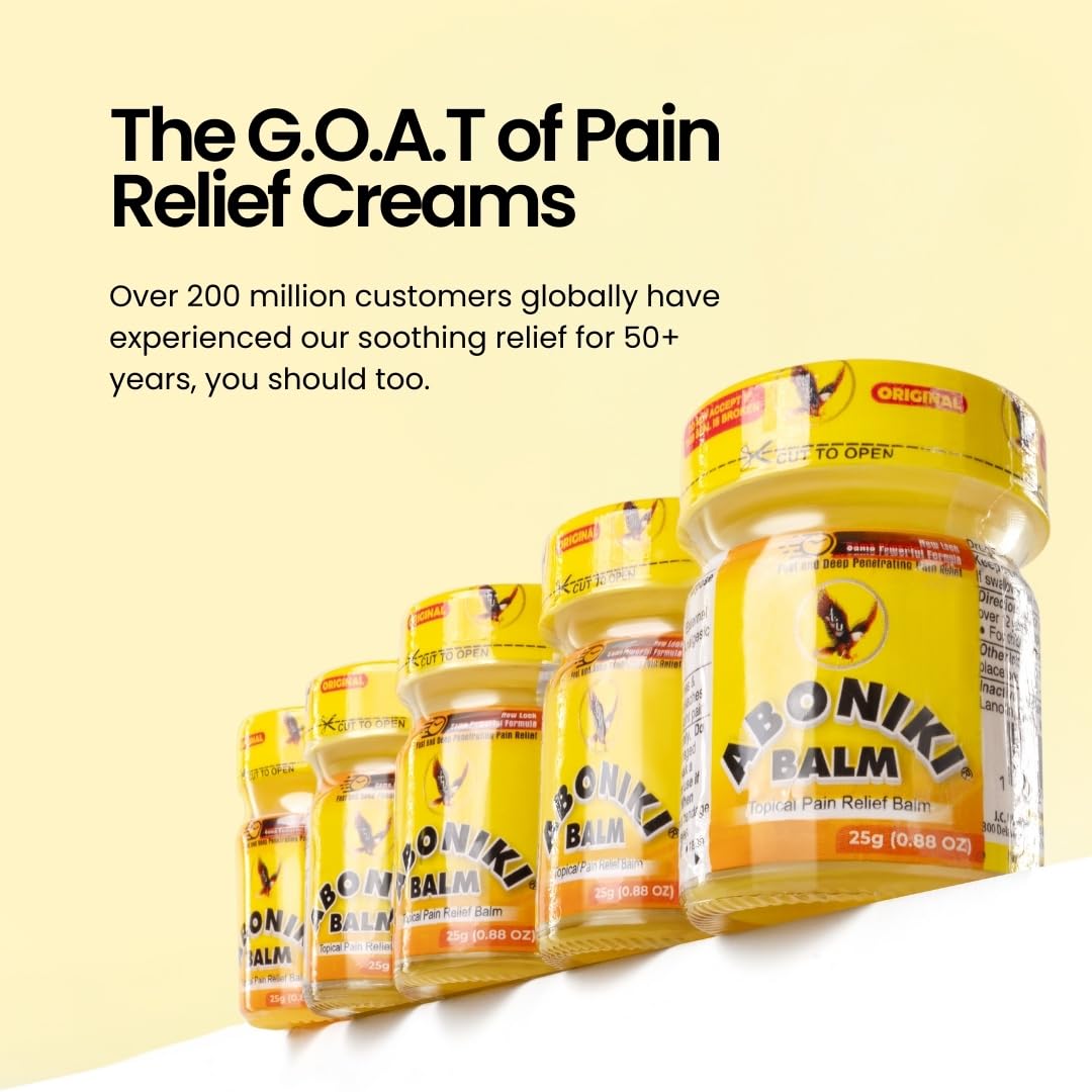 Aboniki Powerful Topical Pain Relief Balm with Natural Ingredients | Powerful Analgesic Soothing Relief for Joints & Muscle Pain, Soreness, Cramps | Long Lasting Full Body Rub (2 Glass Jars) Aboniki buy supplements canada