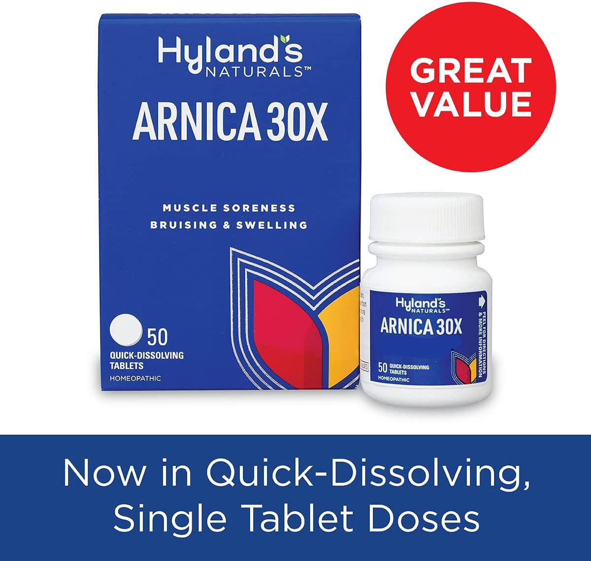 Hyland's Arnica 30x 50 Tablets (3 Pack = 150 Tablets), Bruising, Swelling, Muscle Pain Relief Hyland's buy supplements canada