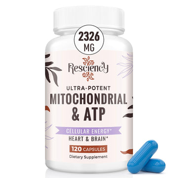 Resciency 2326 MG Mitochondrial Supplements with ATP, Vitamins, CoQ10 & PQQ, More Effective Than Creatine HMB & Nitric Oxide, Energy, Endurance, Strength, Recovery & Muscle, Organic, 120 Capsules Resciency buy supplements canada