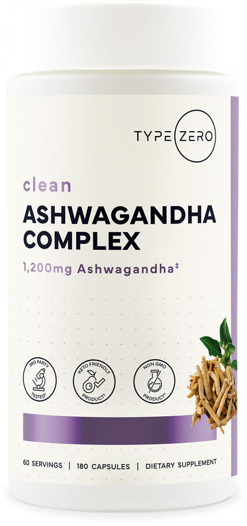 Type Zero KSM-66 Ashwagandha Root Extract 1,200mg, 60 Servings - High Potency 5% Withanolides - with Turmeric, Rhodiola Rosea and BioPerine Black Pepper Extract - 180 Veggie Caps Type Zero buy supplements canada