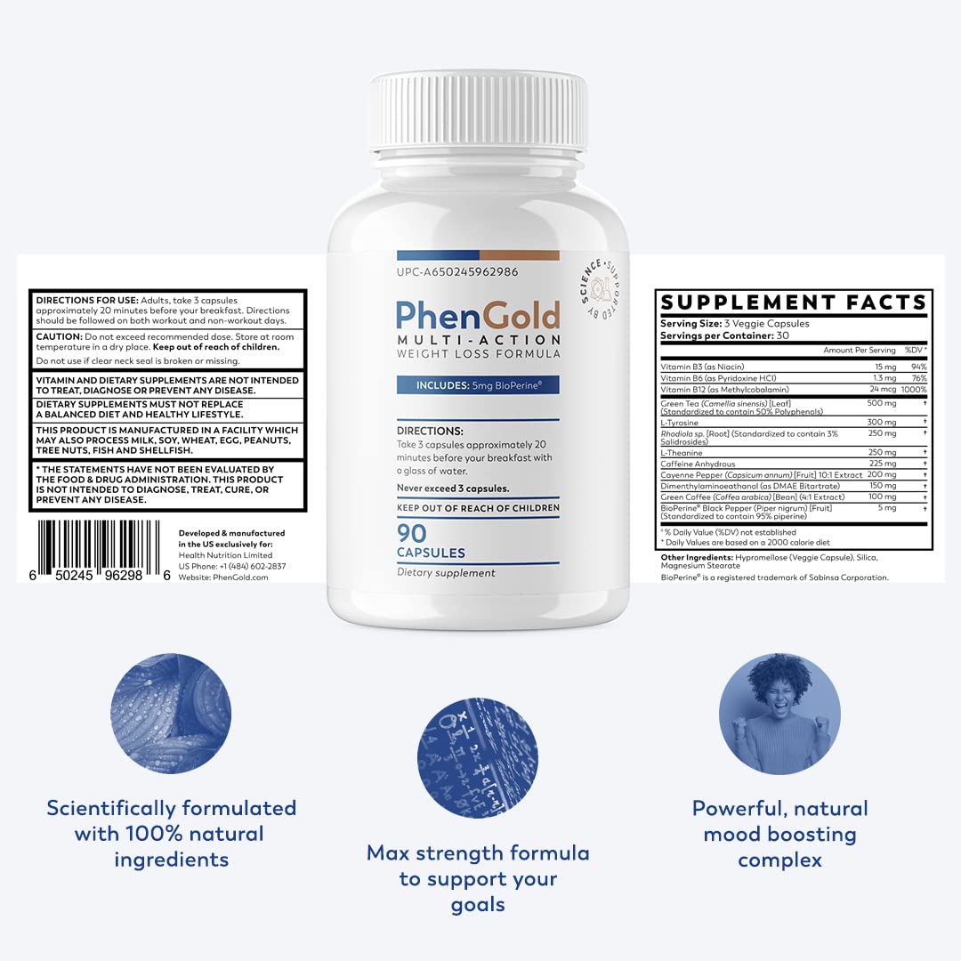 PhenGold Pills, Original Multi-Action Weight Management Formula with Green Tea PhenGold buy supplements canada