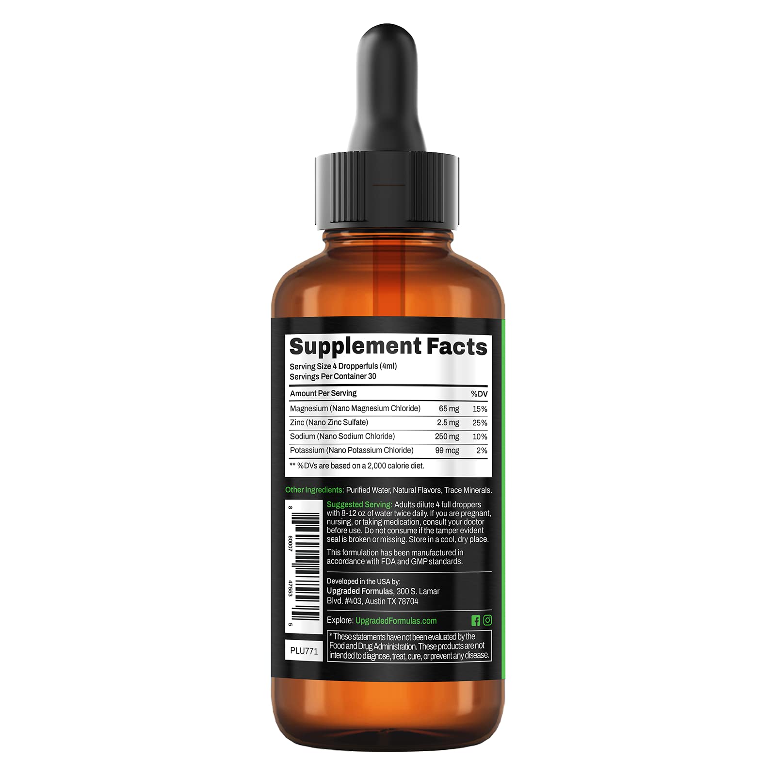 Upgraded Formulas Upgraded Charge Optimal Electrolyte Blend with Liquid Nano Minerals Dietary Supplement, 4 Fluid Ounces Upgraded Formulas buy supplements canada