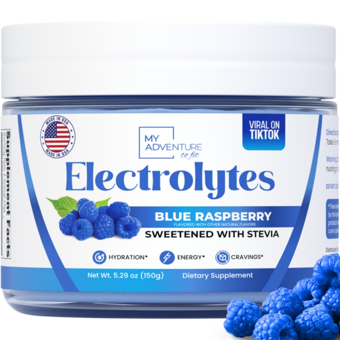 Zero Sugar - Blue Raspberry Electrolytes Powder - Refreshing Hydration - Caffeine Free Energy - All Natural Ingredients - Vegan, Keto and Paleo - Sugar Free Electrolyte Powder Drink Mix - 37 Servings My Adventure to Fit buy supplements canada