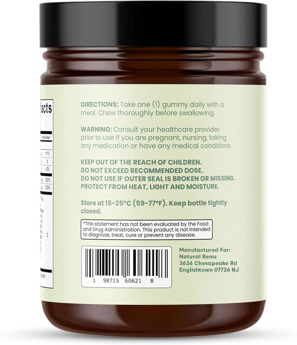 Natural Rems Sea Moss Gummies 16-in-1 - Ashwagandha Black Seed Oil Bladder Wrack Turmeric Vitamin C & D3 with Manuka Burdock Root Dandelion Yellow Natural Rems buy supplements canada