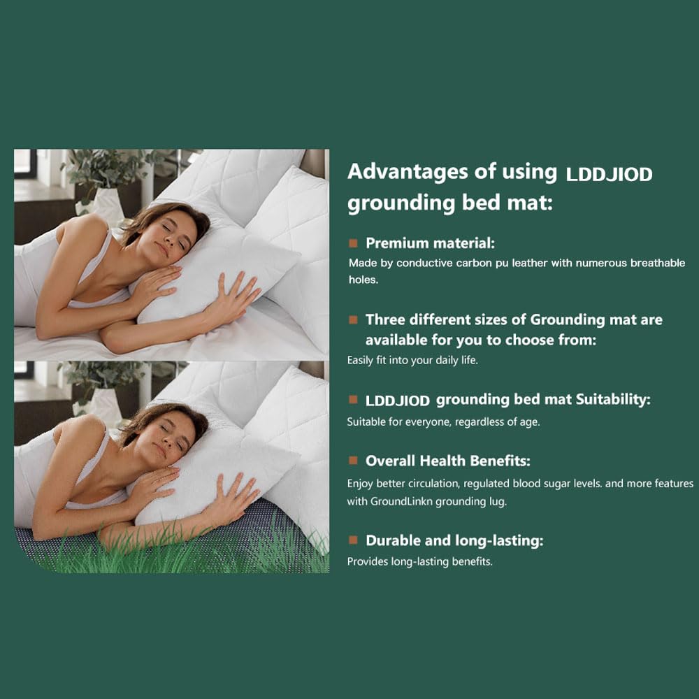 LDDJIOD Grounding Mat for Bed with 2 Grounding Cords, Conductive Grounding Sheet LDDJIOD buy supplements canada