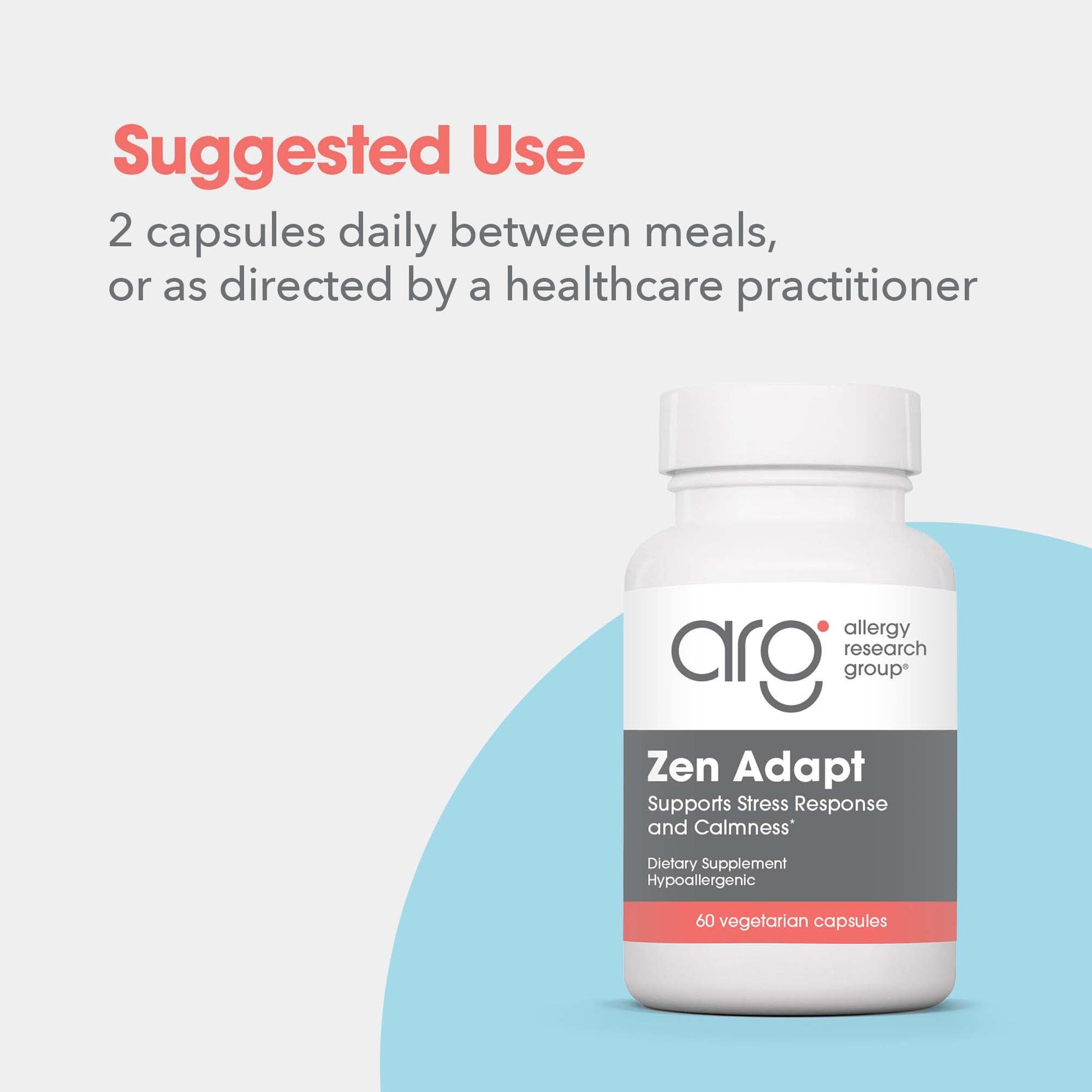 ARG Zen Adapt - 200 mg L-Theanine, 125 mg Ashwagandha & 550 mg GABA - Supports Stress Response and Calmness - Vegetarian Capsules - Hypoallergenic Formula - 30 Servings - 60 Capsules Allergy Research Group buy supplements canada