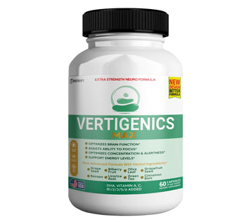 Vertigenics Max – Brain & Focus Support Supplement – Extra Strength Neuro Formula with Vitamins, Minerals & Herbal Blend – Supports Clarity, Alertness & Energy – 60 Capsules (1) Vertigenics buy supplements canada