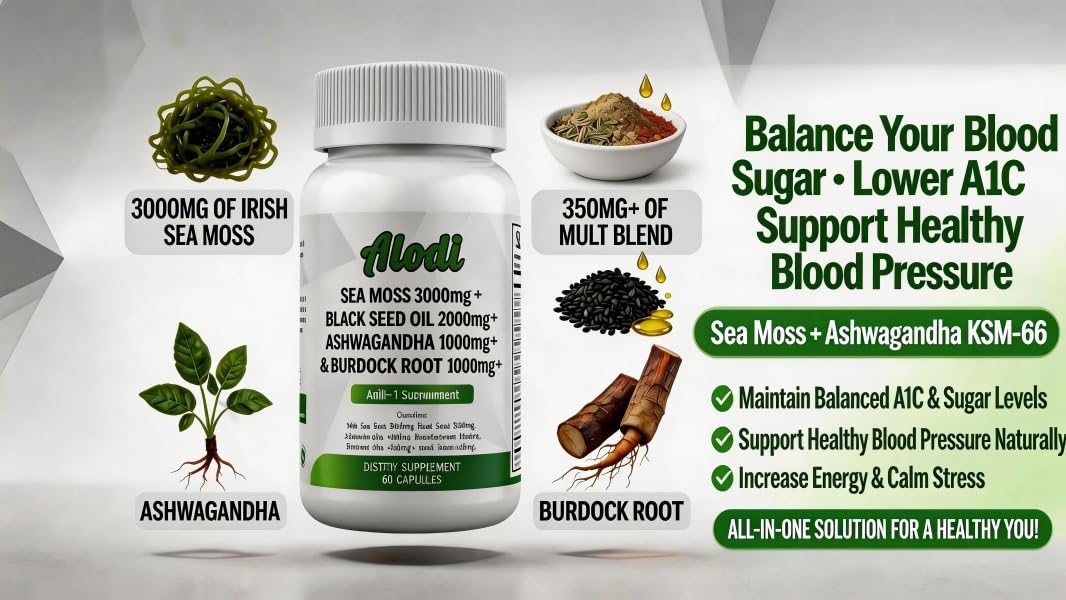 ALODI Super Seaweed Blend Supplement - Contains KSM-66 Ashwagandha, Black Seed Oil, Burdock Root, Kelp, Supports Digestion, Sleep, and Immune Health ALODI buy supplements canada