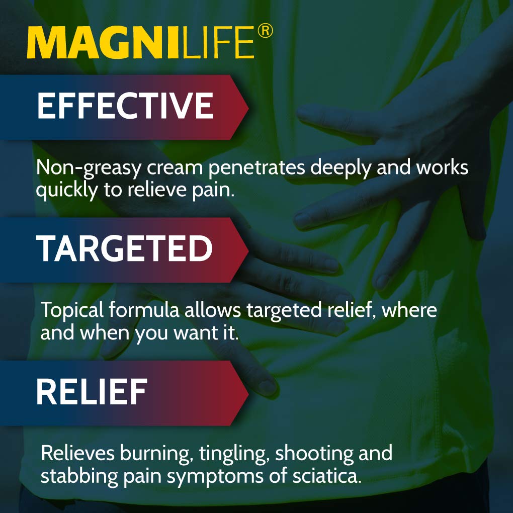 MagniLife Leg & Back Pain Relief Cream (4 oz), Topical Support for Leg Pain & Lower Back Discomfort, Fast Absorbing, No Residue, Mild Scent, Massage-in Formula MagniLife buy supplements canada