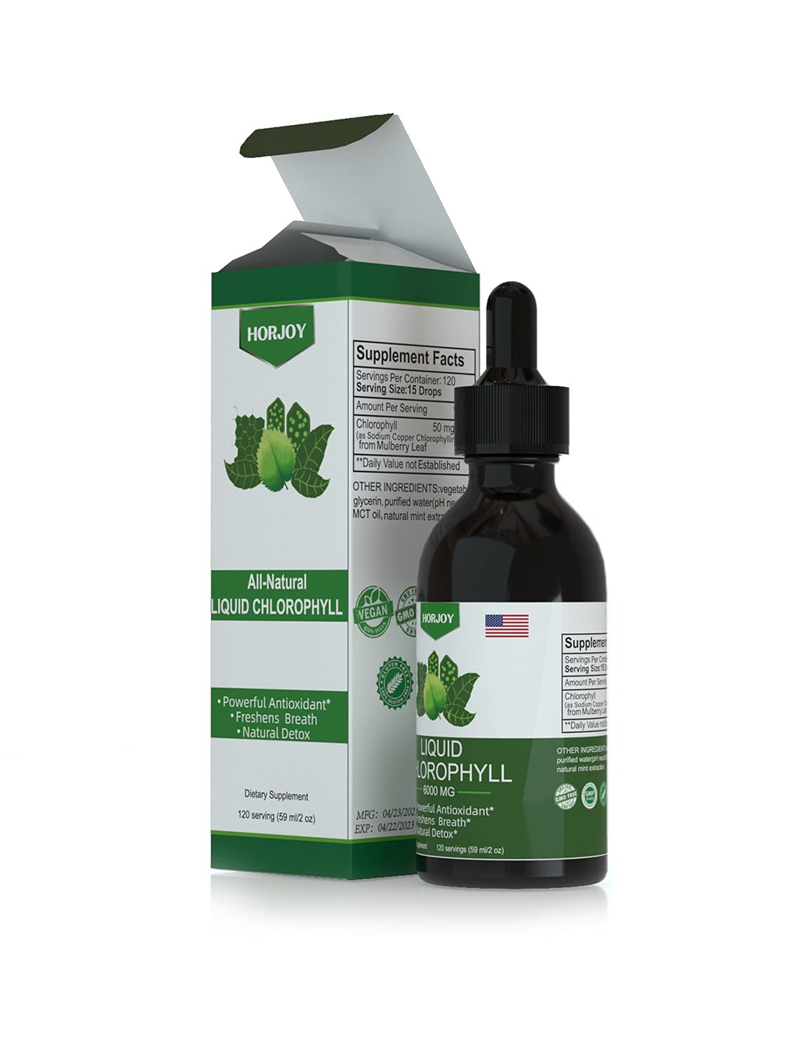 Chlorophyll Liquid Drops - 100% Natural Energy Booster and Immune Support - Internal Horjoy buy supplements canada