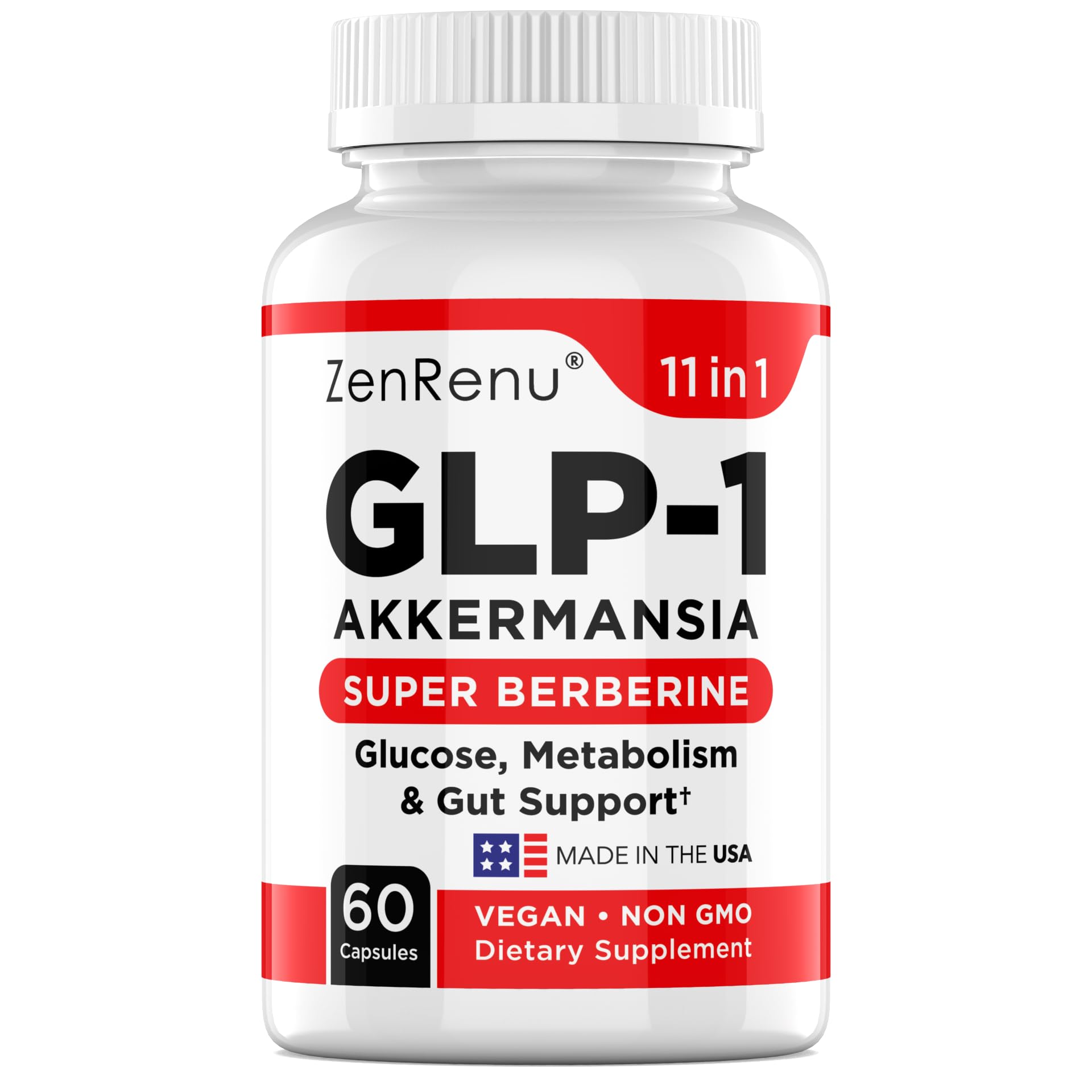 Zenrenu GLP-1 Supplement for Women - Natural Metabolism, Appetite & Craving Support – Super Berberine, Cinnamon,Akkermansia Probiotic,11-in-1 Gut Support - GLP Activate -60 Vegan Caps Zenrenu buy supplements canada