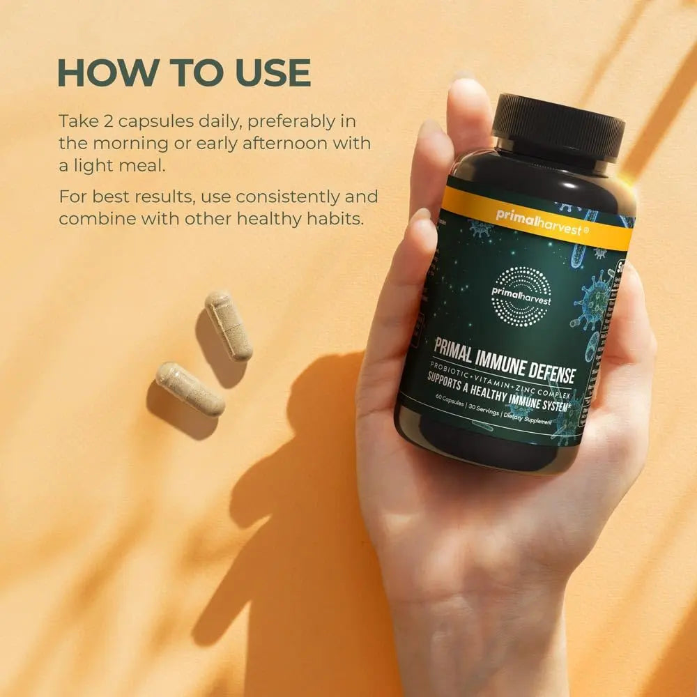 Primal Harvest Immune Defense 10-in-1 Supplement with Probiotics, Zinc, and Vitamins C, D3, K2, B6 Daily Immune Support for Adults Primal Harvest buy supplements canada