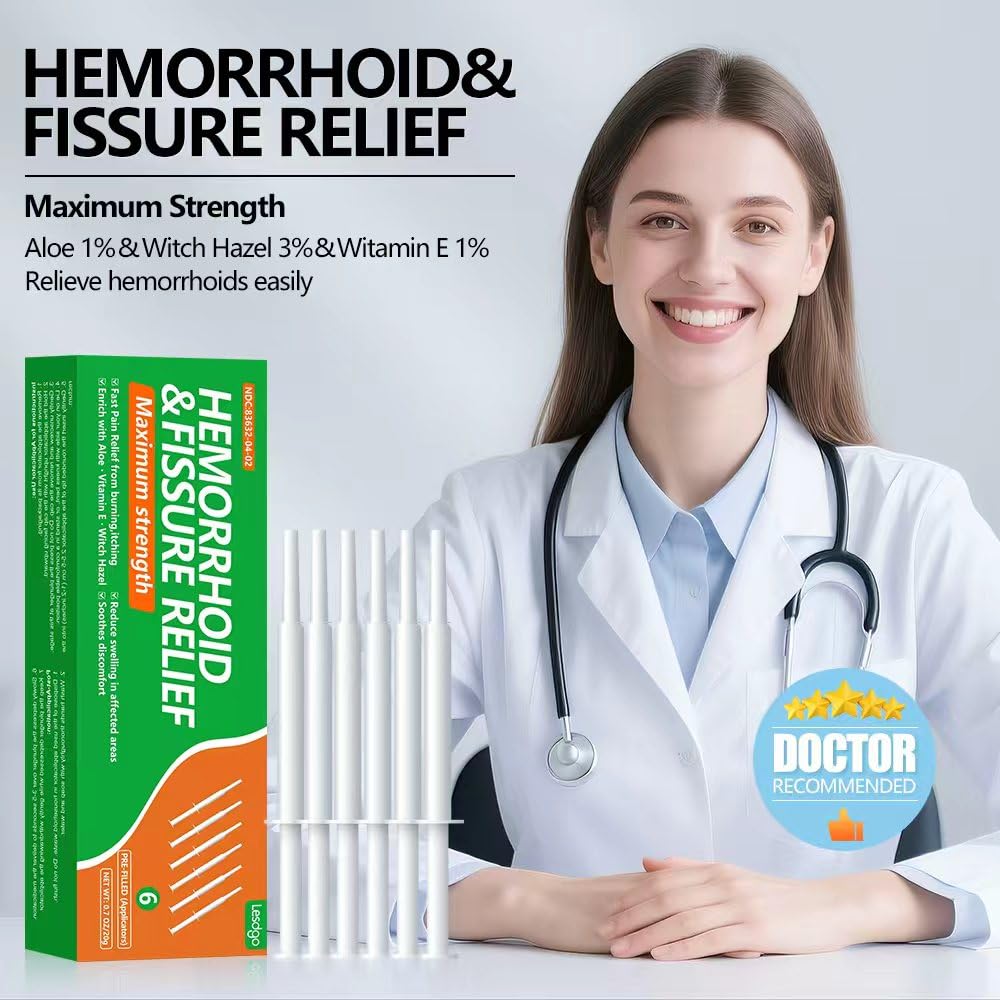 Lesdgo Hemorrhoidal Ointment(6 Pre-Filled),Hemorrhoid and Fissure Cream Witch Hazel Maximum Strength Pain Relief,for Itching and Swelling Lesdgo buy supplements canada