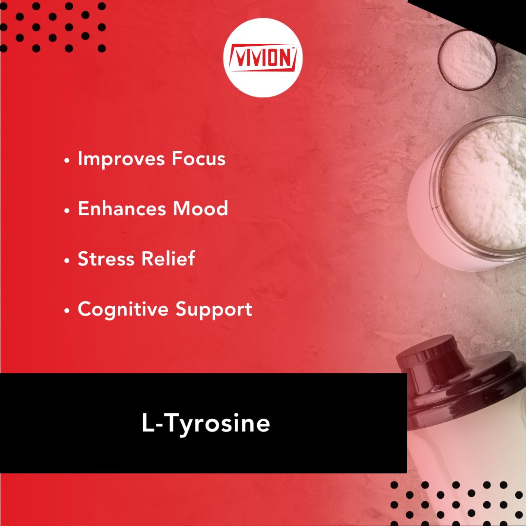 L-Tyrosine Powder 1000 Grams - Nootropic & Sports Nutrition Amino Acid - Powdered for Cognitive, Mood & Stress Support Tablet Capsule Formulations - 1 kg (2.2 lb) Vivion buy supplements canada
