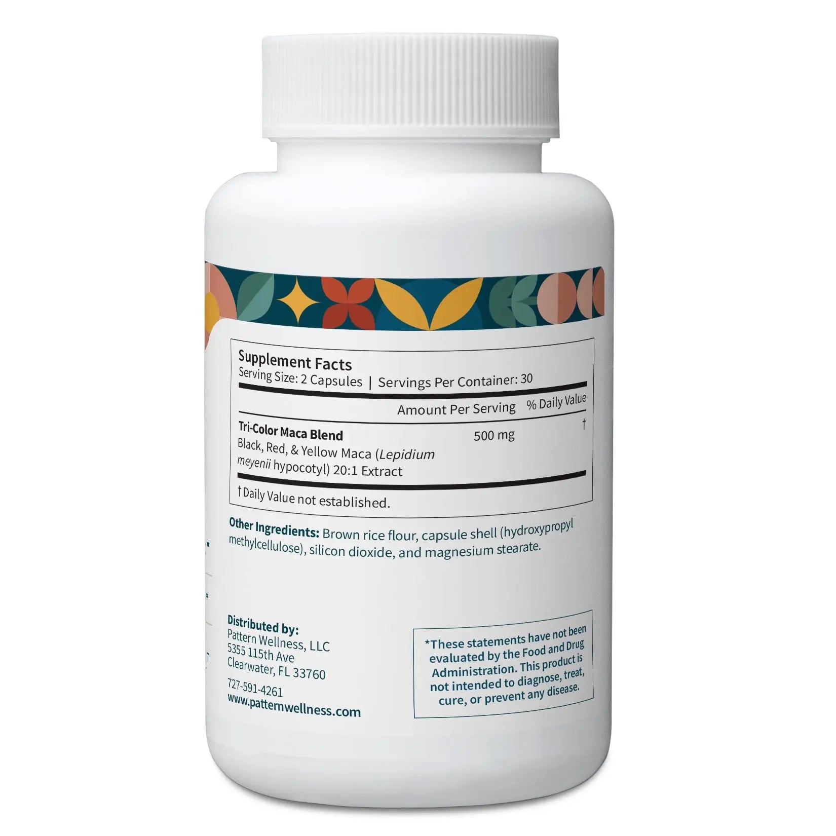 Pattern Wellness Maca Root Extract 20:1-500mg Per Serving – for Men & Women – Tri-Color Black/Red/Yellow Blend – 60 Vegan, Non-GMO Capsules Pattern Wellness buy supplements canada
