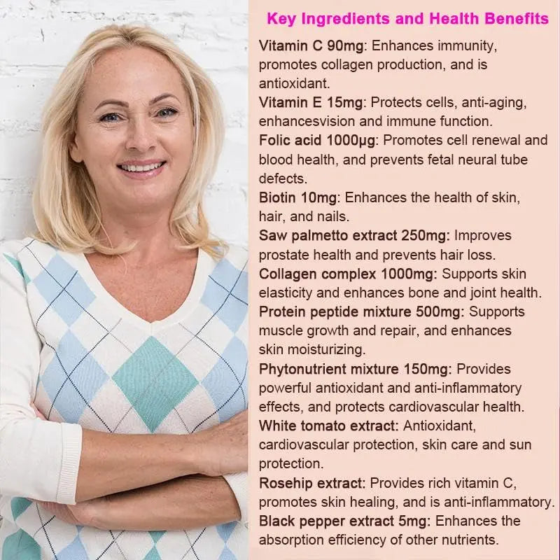 EGUOO Women’s Multivitamin 90 Capsules - Vitamin C, E, Biotin & Folic Acid for Energy, Immune Support, Brain, Heart, Eye & Bone Health EGUOO buy supplements canada