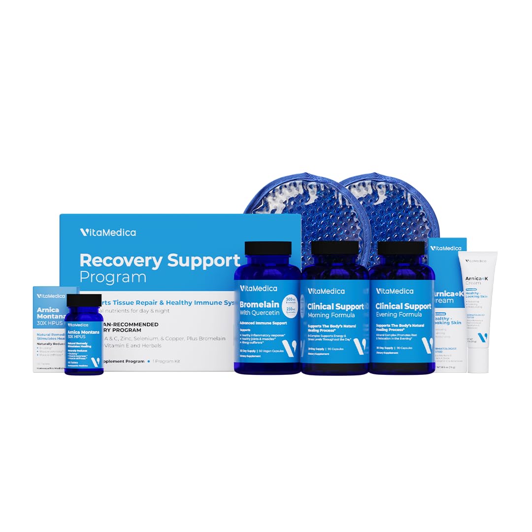 VitaMedica | Ultimate Recovery Bundle | Surgery Prep | Wound Healing | Supplements | Arnica K Oxide Cream | Hot Cold Packs | 30 Day Supply | Arnica Montana | Bromelain | Vitamin A | B Complex VitaMedica buy supplements canada