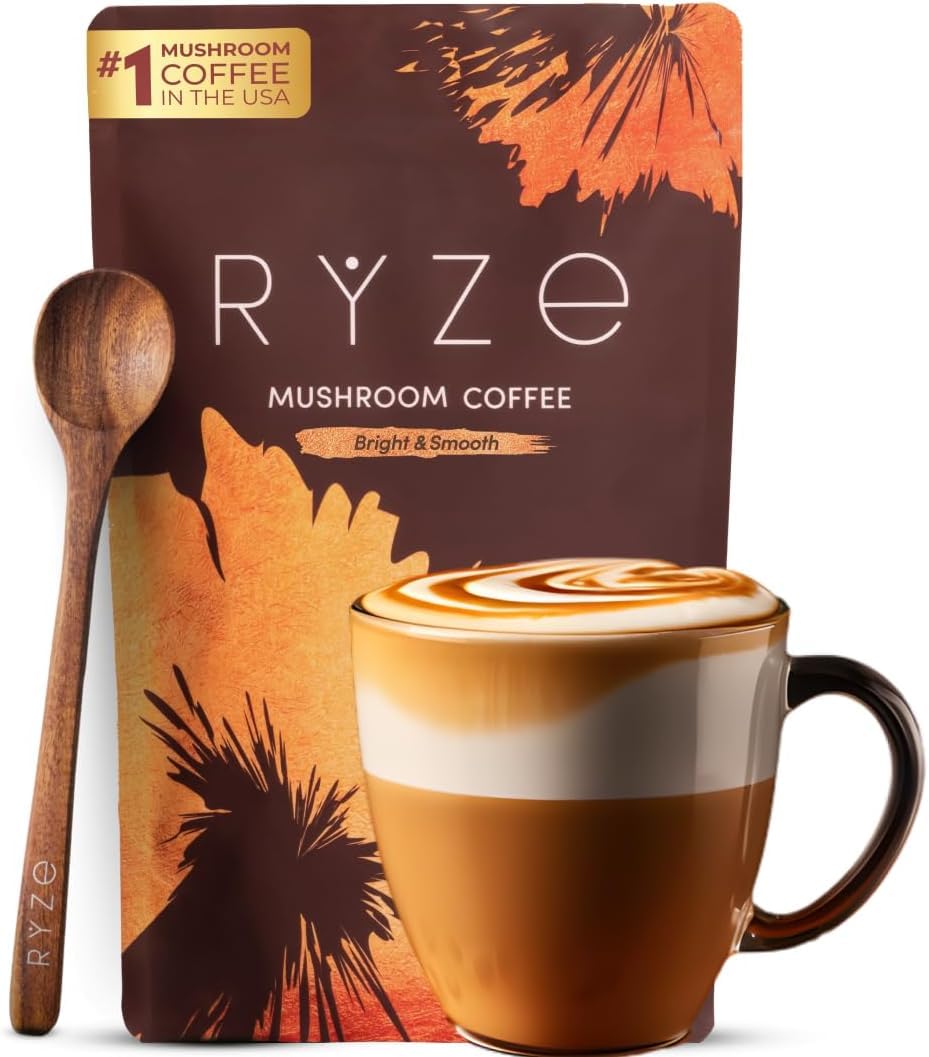 RYZE SUPERFOODS Mushroom Medium Roast Coffee USDA Organic with 6 Adaptogenic Mushrooms, USA Grown Instant Coffee for Better Energy RYZE SUPERFOODS buy supplements canada