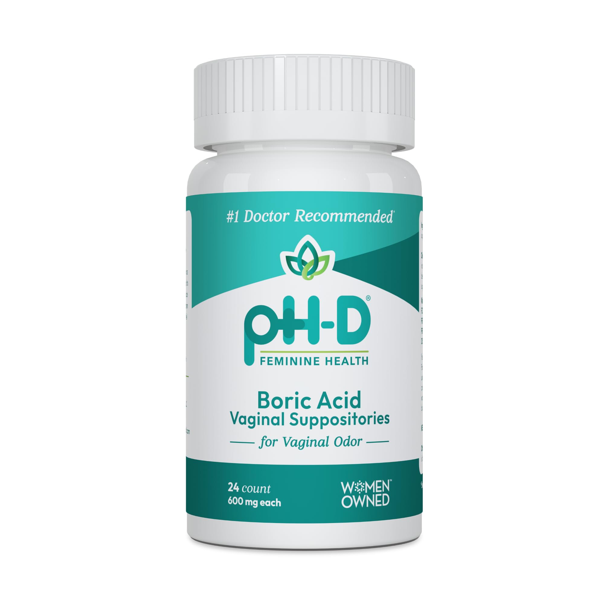 pH-D Feminine Health - 600 mg Boric Acid Suppositories - Woman Owned - for Vaginal Odor Use - 24 Count pH-D Feminine Health Support buy supplements canada