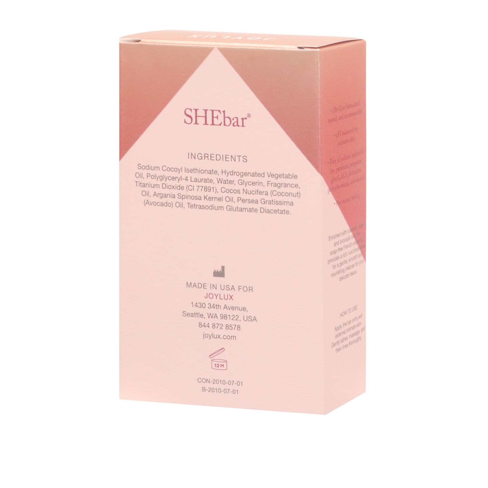 Joylux - SHEbar, Feminine Cleansing Bar, Yoni Bar, pH-Balanced Formula, Clean & Gentle Ingredients Joylux buy supplements canada