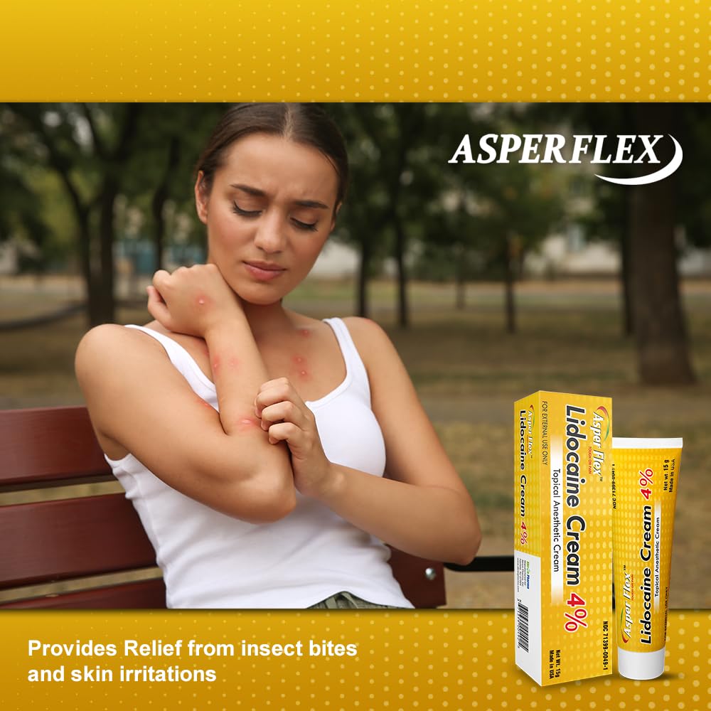 ASPERFLEX™ Lidocaine Pain Relief Cream 4% - Fast-Acting Numbing Cream for Muscle & Joint Pain, Arthritis, Backache, and More - 15G ASPERFLEX buy supplements canada