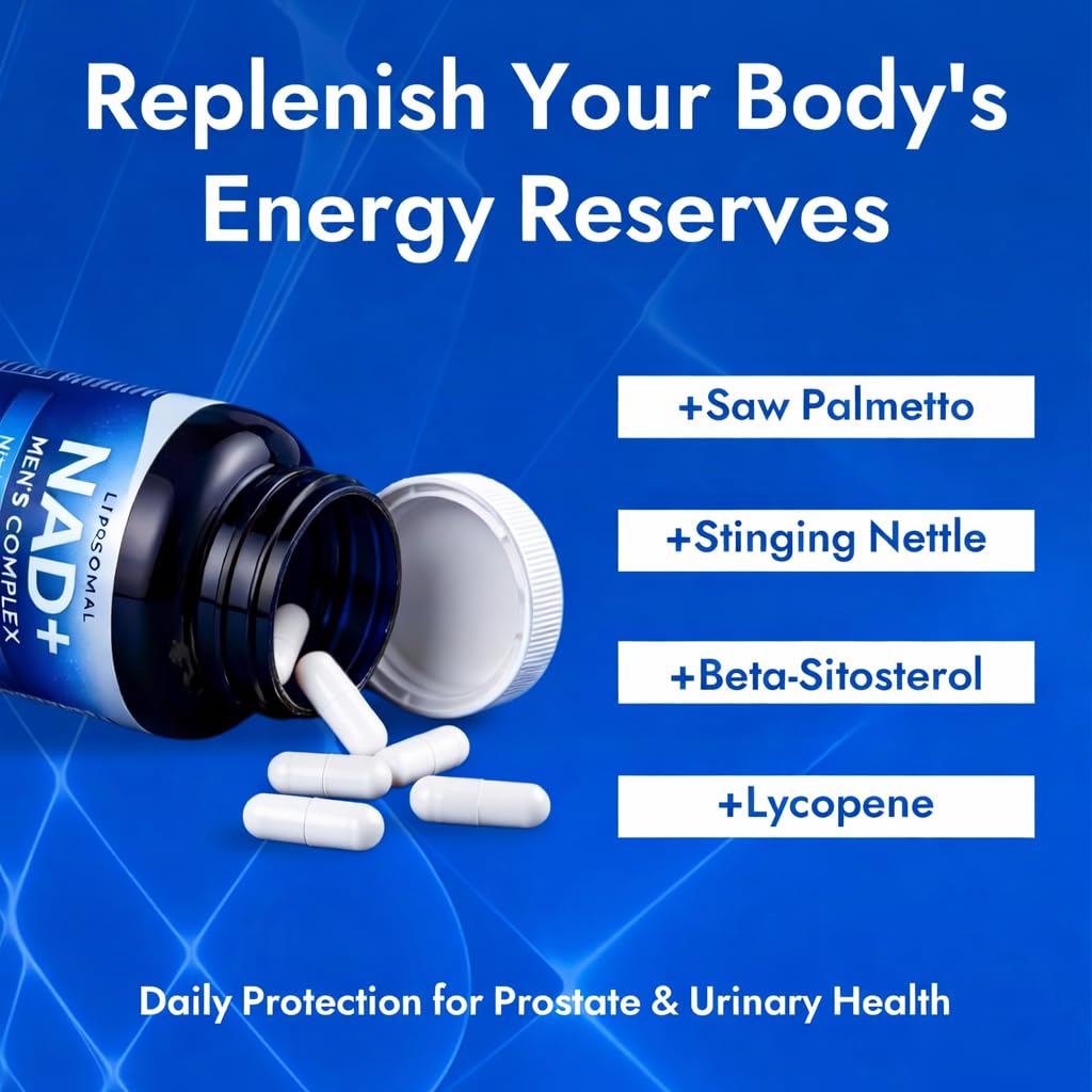 Aureph Vantique Men's NAD+ Supplement with Resveratrol, CoQ10, L-Citrulline & Lycopene - Nitric Oxide Support, Prostate Care, Anti-Aging, Stamina & Cellular Energy Boost 60 Capsules Aureph buy supplements canada
