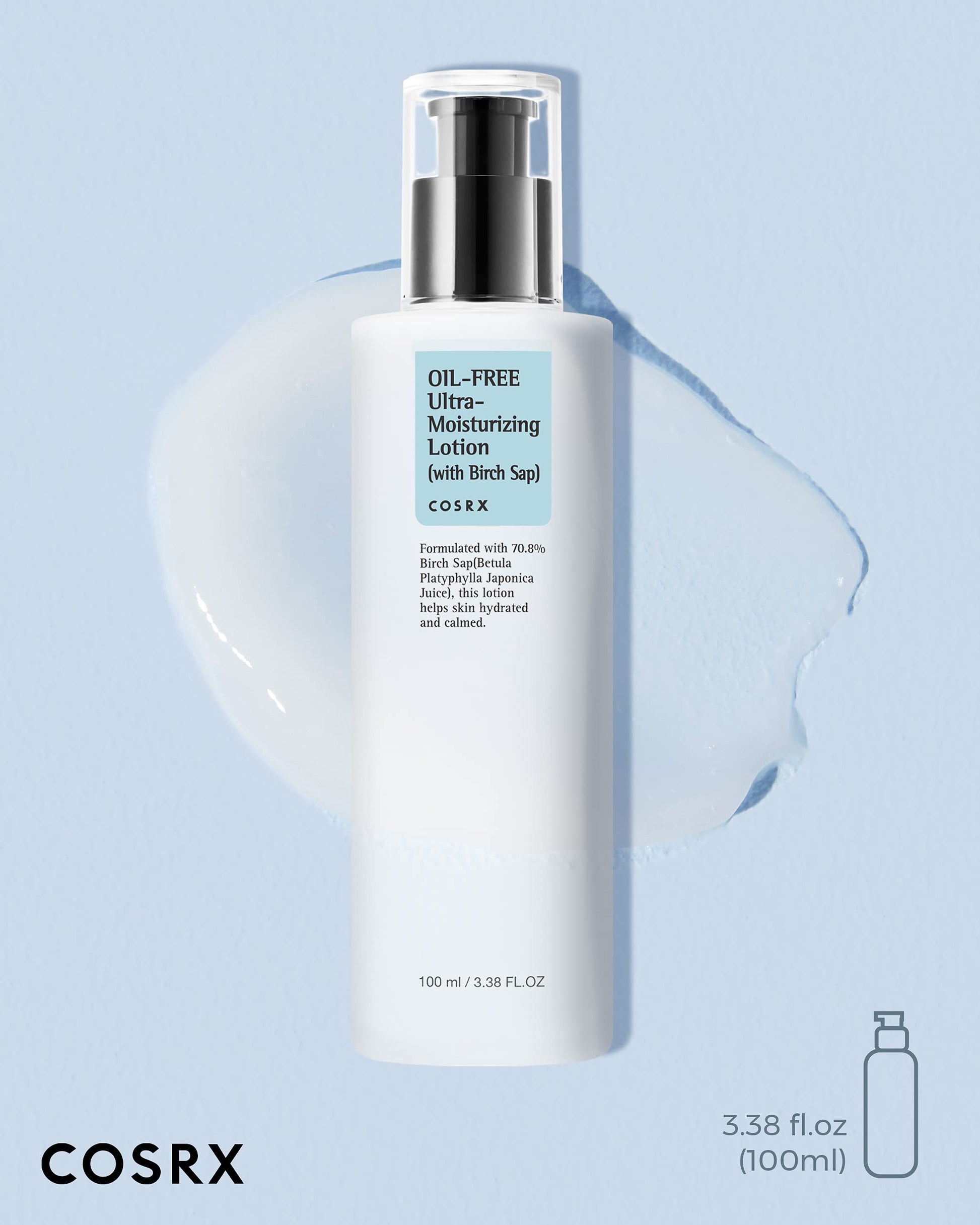 COSRX Oil Free Lotion with Birch Sap, Daily Acne Facial Moisturizer, Hydrating Moisturizer for All Skin Types, Korean Skin Care, 3.38 fl.oz / 100ml COSRX buy supplements canada