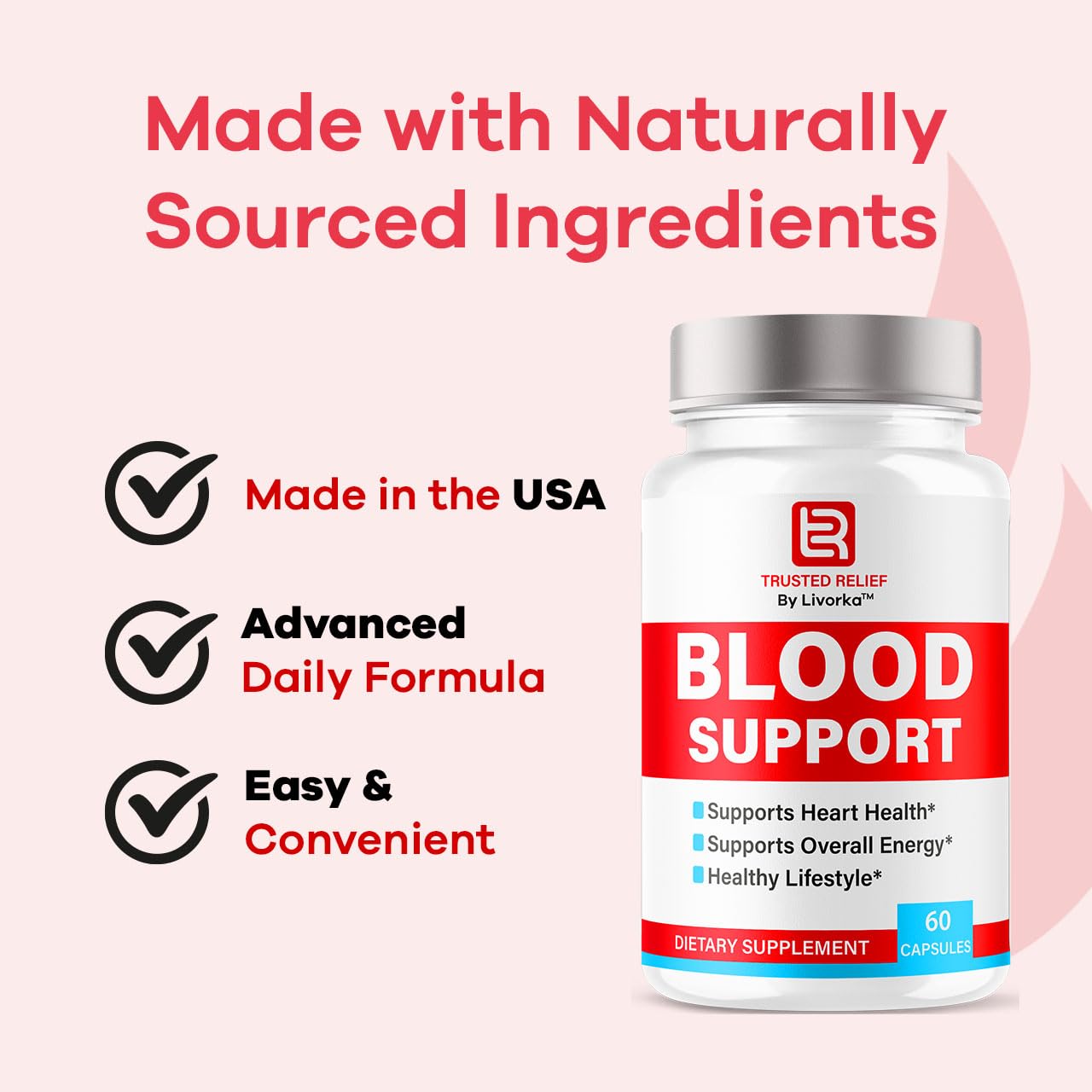 Trusted Relief Blood Support Capsules - Official TrustedRelief Blood Support Vitamin Pills, Natural Trusted Relief Advanced Premium Formula Wellness & Overal Health, 60 Capsules for 1 Month LIVORKA buy supplements canada