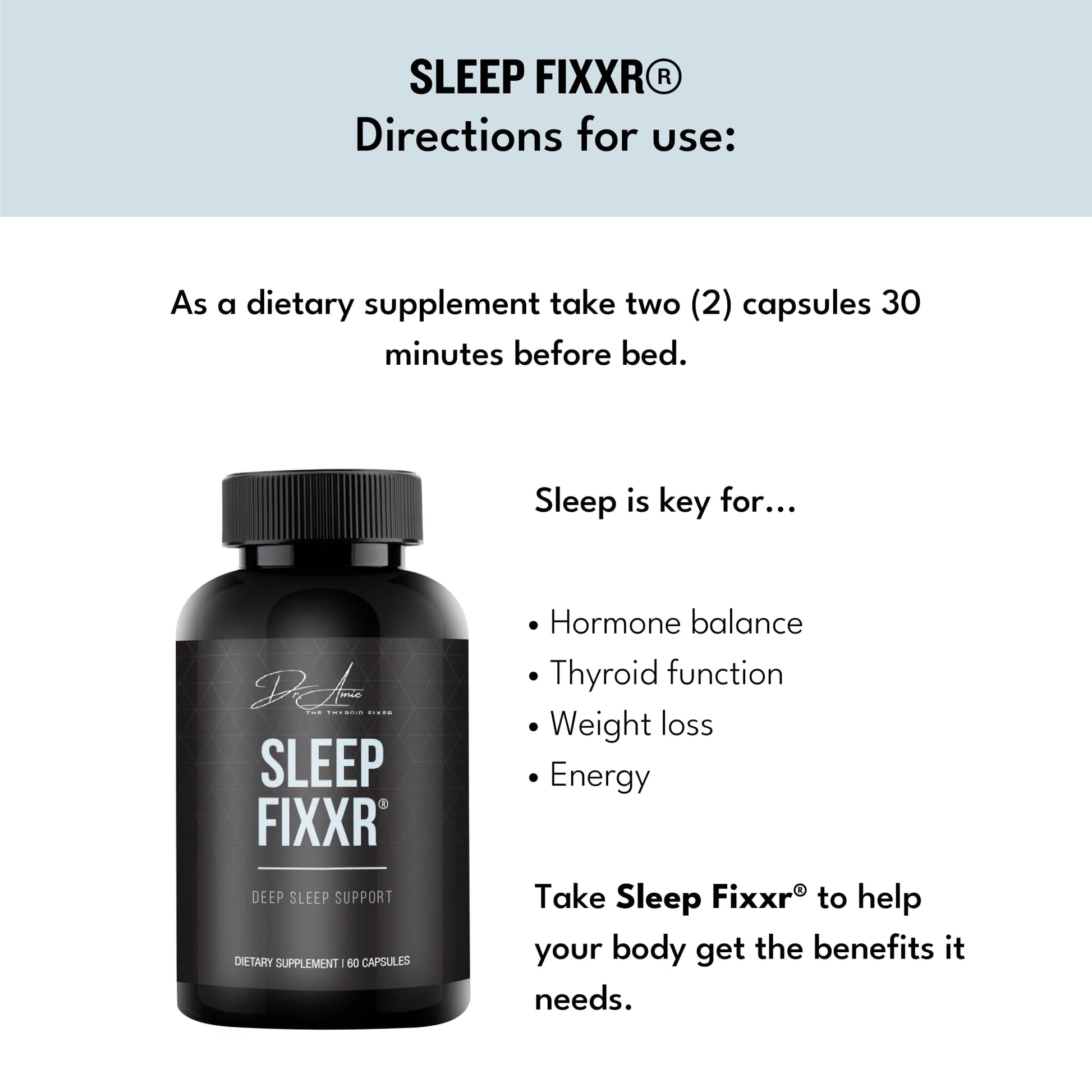 Fixxr Sleep Support by Dr. Amie | with Melatonin, Inositol, and Magnesium | 30 Day Supply, 60 Capsules Fixxr buy supplements canada