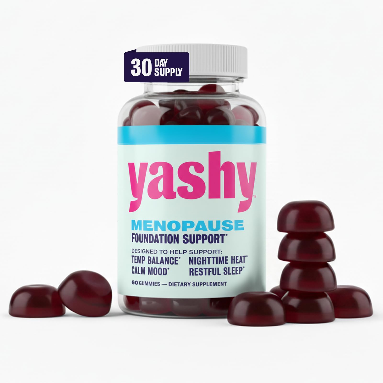 Yashy Gummies for Menopause | Hormone-Free Supplements for Women | Clinically Backed | 30 Servings | Helps Alleviate Hot Flashes, Night Sweats, & Mood Swings | Supports Libido | BlackBerry Flavor YASHY buy supplements canada
