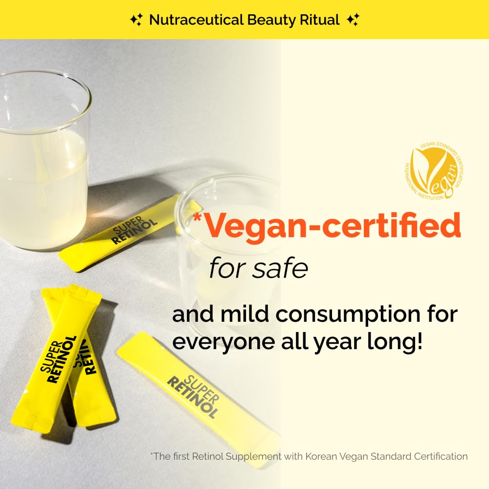 VITALBEAUTIE Super Retinol - Ingestible Liposomal Retinol & Vitamin C 1000mg Powder - Vegan K-Beauty Skin Supplement for Radiant Glass Skin & Tone, Dark Spot Care, 30 Packets VITALBEAUTIE buy supplements canada