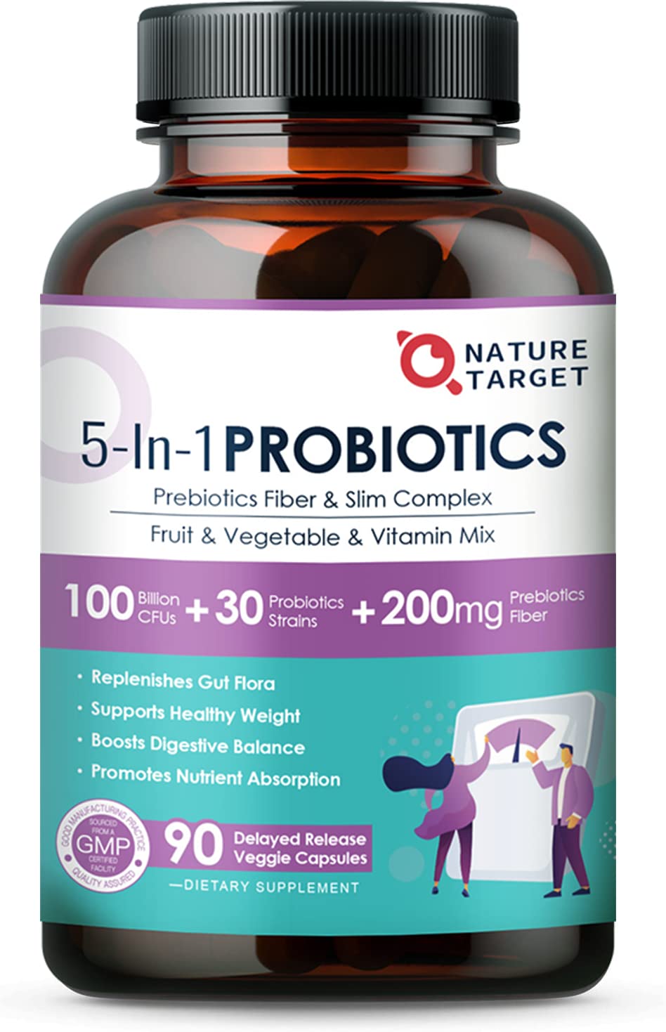 Probiotics for Women-Men-Kids Digestive Health, Prebiotics and Probiotics for Women NATURE TARGET buy supplements canada