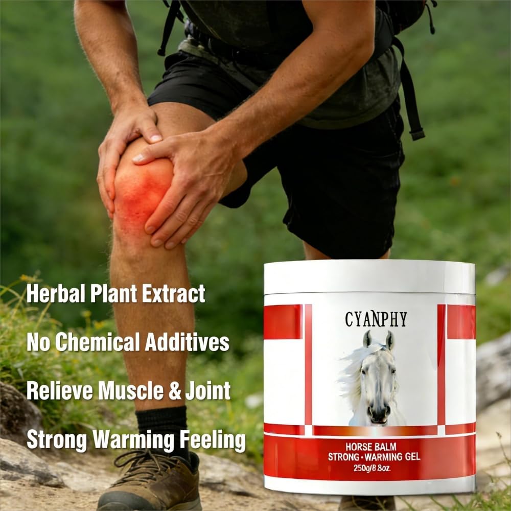 CYANPHY 250g Unisex Adult Extra Strong Horse Balm Joint Massage Cream with Fresh Scent for Muscle & Joint Massage Body for Warming Massage Gel for Hands, Feet, Legs, Knees, Waist for People CYANPHY buy supplements canada