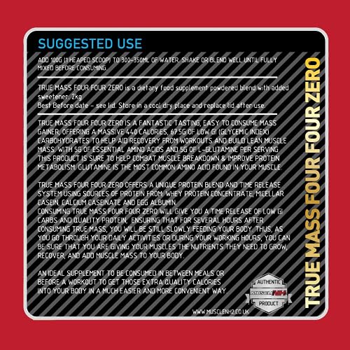 MuscleNh2 True Mass Four Four Zero Mass Gainer Protein Powder, High Calories and Protein MuscleNh2 buy supplements canada