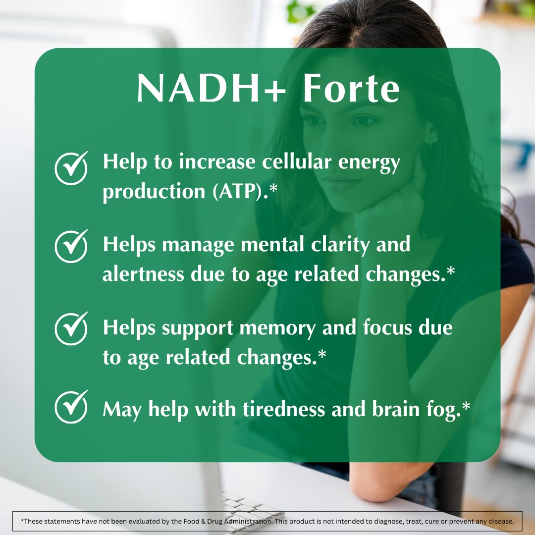 PROVITA NADH+ Forte | Cognitive Support Supplement with NADH, Coenzyme Q10 & Chlorophyll | Energy Support, Focus, Mental Clarity & Brain Health | Vegan Capsules | High Absorption Cellular Formula PROVITA buy supplements canada