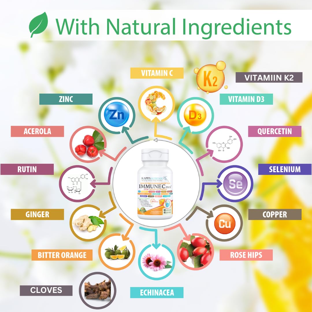 Quercetin 1,000mg, Vitamin C 1,000mg, Zinc 50mg, Vitamin D3 5,000iu, Selenium, Copper, Acerola, Ginger, Rutin, Bitter Orange, Rose Hips, Echinacea, Immune C Plus, 14 in 1 Immune C Plus (120 Count) KAPPA NUTRITION buy supplements canada