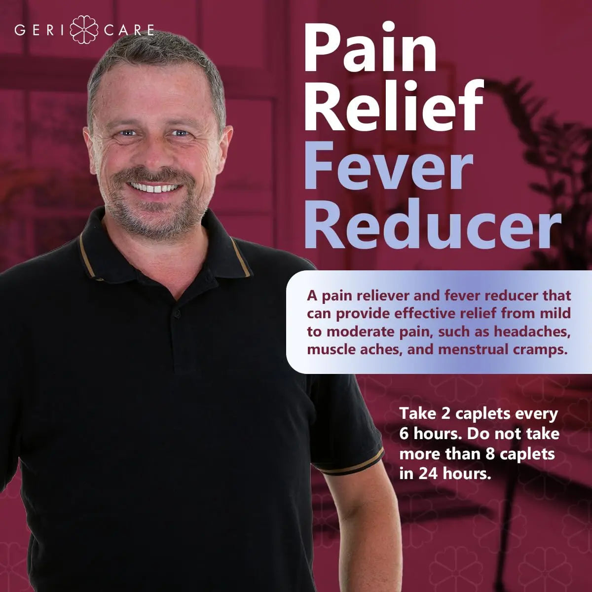 GeriCare Pain Reliever Extra Strength Caplets – 100 Count – Acetaminophen 250mg, Aspirin 250mg (NSAID), Caffeine 65mg – Powerful Triple-Action Formula for Headaches, Migraines & Minor Aches (2 Pack) GeriCare buy supplements canada