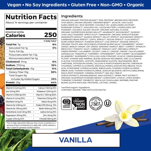 Orgain Organic Perfect Meal Replacement Protein Powder, Vanilla - 25g Plant Based Protein Orgain buy supplements canada