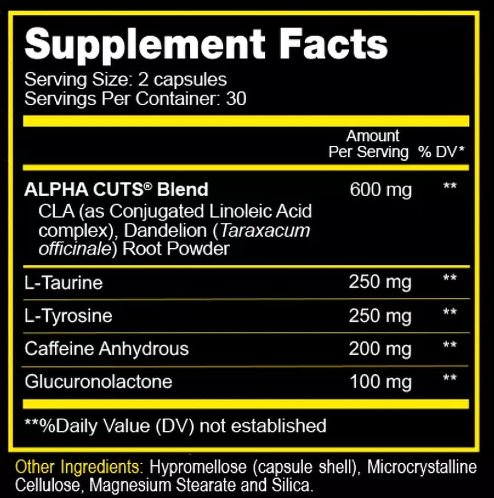 ALPHA CUTS Capsules Fat Burner Thermogenic Men Women Pre Cardio Workout Weight Loss ALPHA CUTS buy supplements canada