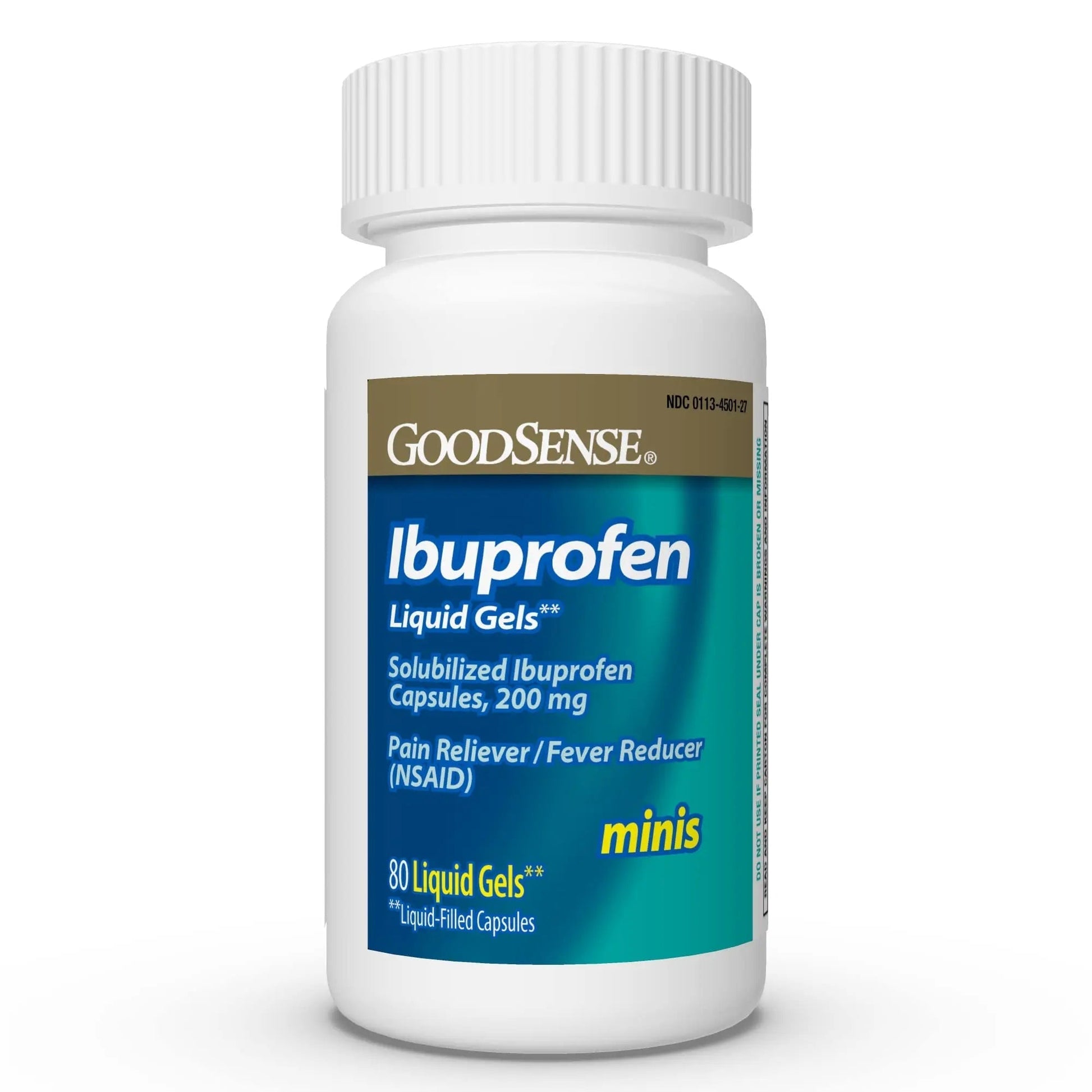 GoodSense Ibuprofen Mini Liquid-Gels, 200 mg, Liquid-Filled Capsules, Pain Reliever and Fever Reducer, 80 Count GoodSense buy supplements canada