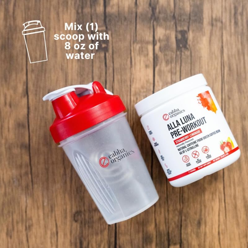 Eabha Organics Alla Luna Pre-Workout - Strawberry Lemonade - to Support Energy, Focus Eabha Organics buy supplements canada