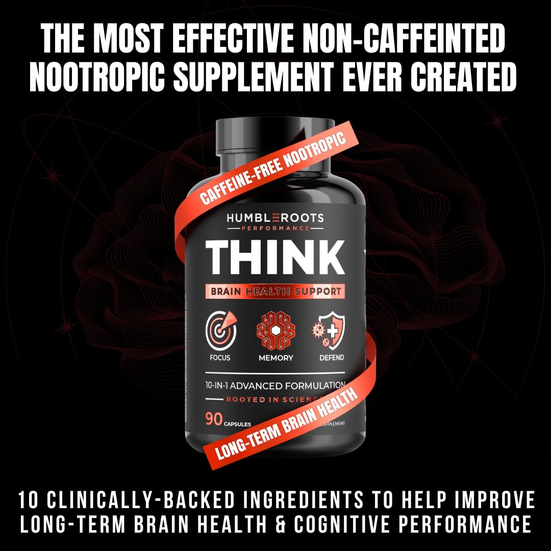 All-Natural Brain Supplement for Memory and Focus - Caffeine-Free Long-Term Cognitive Support - 10 Nootropic Ingredients Including Lion’s Mane, Bacopa, Turmeric, Ginkgo & Huperzine A - 90 Capsules HUMBLEROOTS PERFORMANCE buy supplements canada